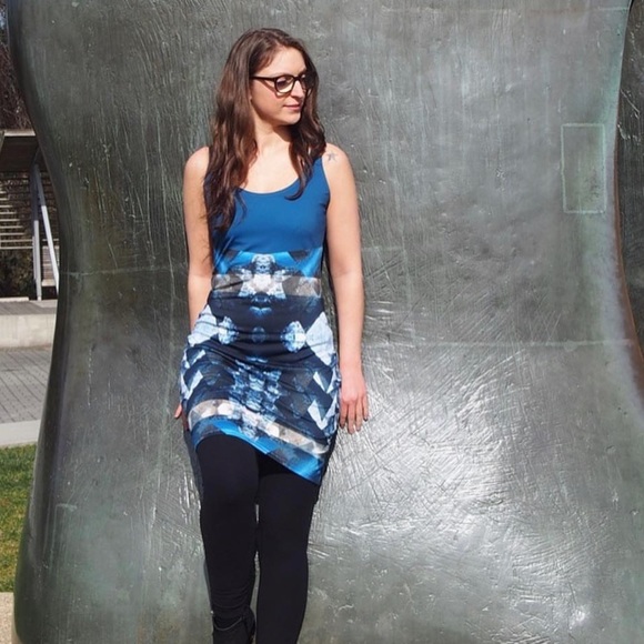 Geometric bodycon festival dress - breathable stretchy - Picture 1 of 9